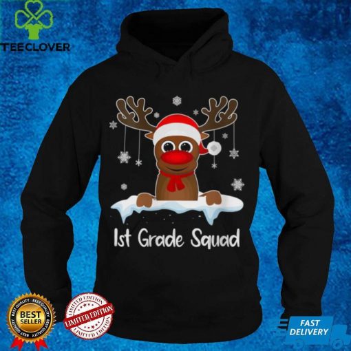 1st Grade Squad Xmas Reindeer Santa Hat Christmas party Shirt