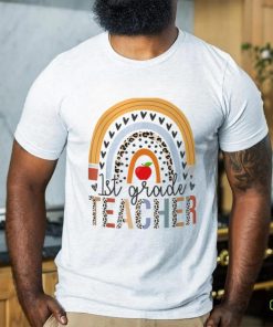 1st Grade Teacher Leopard Boho Rainbow Back To School T Shirt