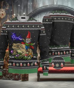 Gnome Riding Toad Custom Cosplay Ugly Christmas 3D Sweater AOP