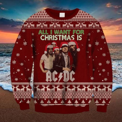 ACDC All I Want For Christmas Is ACDC 2023 Ugly Chirstmas Sweater