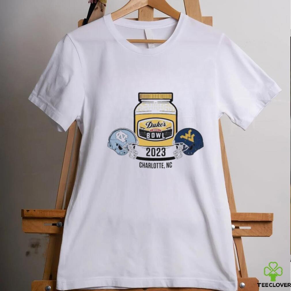 2 Team North Carolina Tar Heels Vs West Virginia Mountaineers At Dukes Mayo Bowl 2023 shirt 2 Team North Carolina Tar Heels Vs West Virginia Mountaineers At Dukes Mayo Bowl 2023 shirt