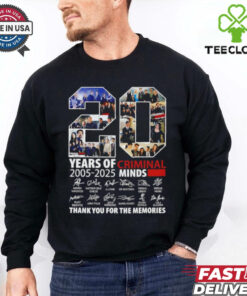 20 Years of Criminal Minds 2005 2025 Thank You For The Memories Signatures shirt