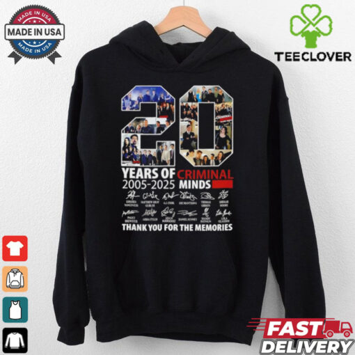 20 Years of Criminal Minds 2005 2025 Thank You For The Memories Signatures shirt