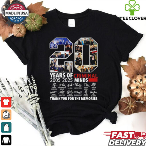 20 Years of Criminal Minds 2005 2025 Thank You For The Memories Signatures shirt
