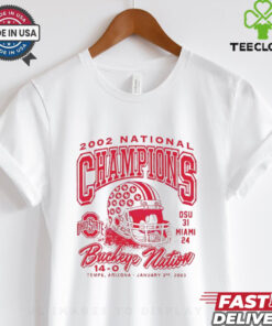 2002 National Champions Ohio State Buckeyes Football Shirt commemorative shirt celebrating Ohio State's 2002 National Championship victory