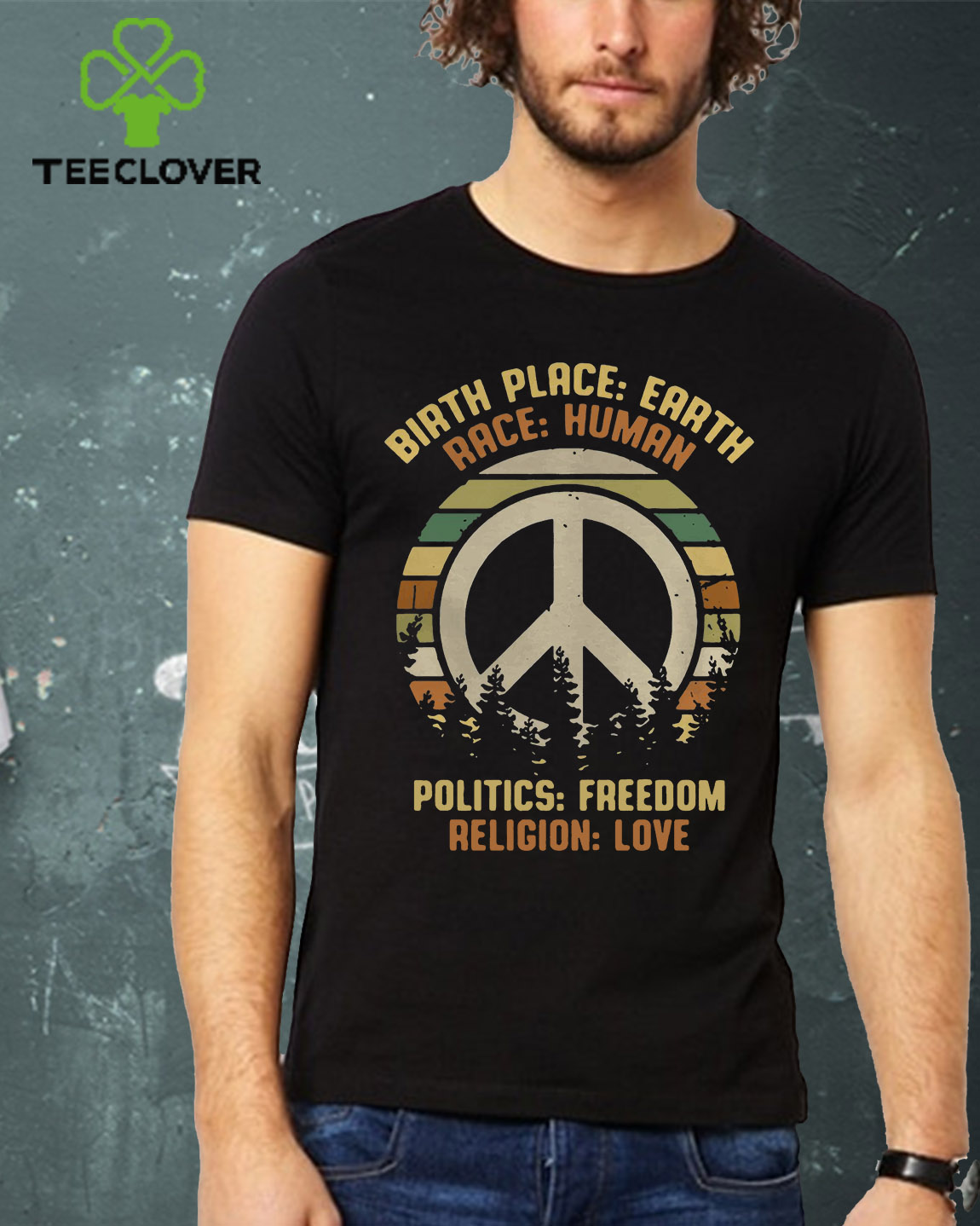 Hippie vintage birth place earth race human politics freedom religion love