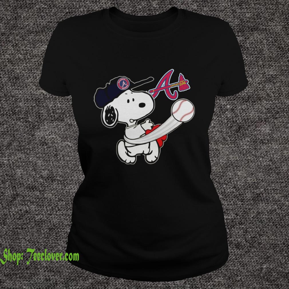 Snoopy Play Baseball T-Shirt For Fan Braves Team