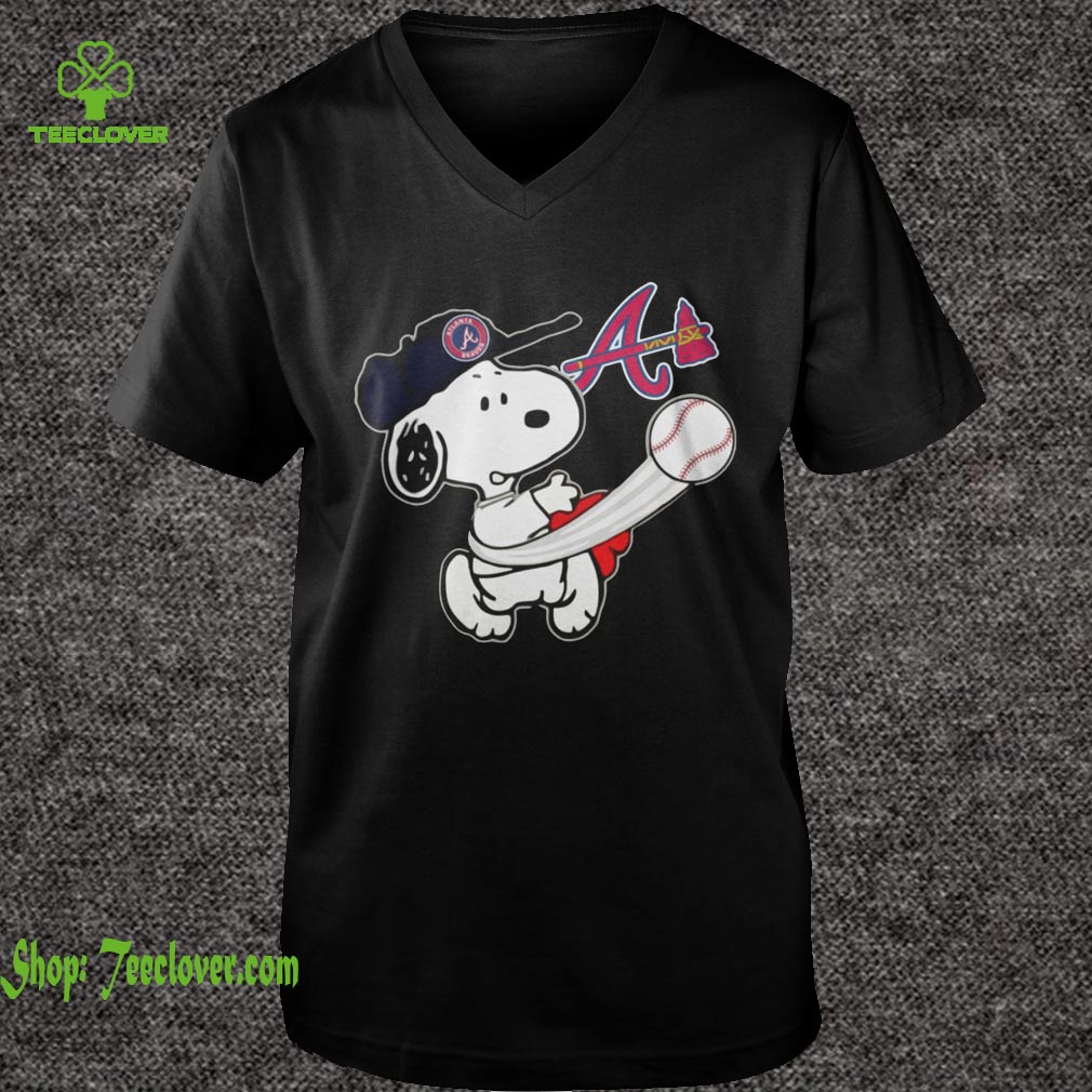 Snoopy Play Baseball T-Shirt For Fan Braves Team