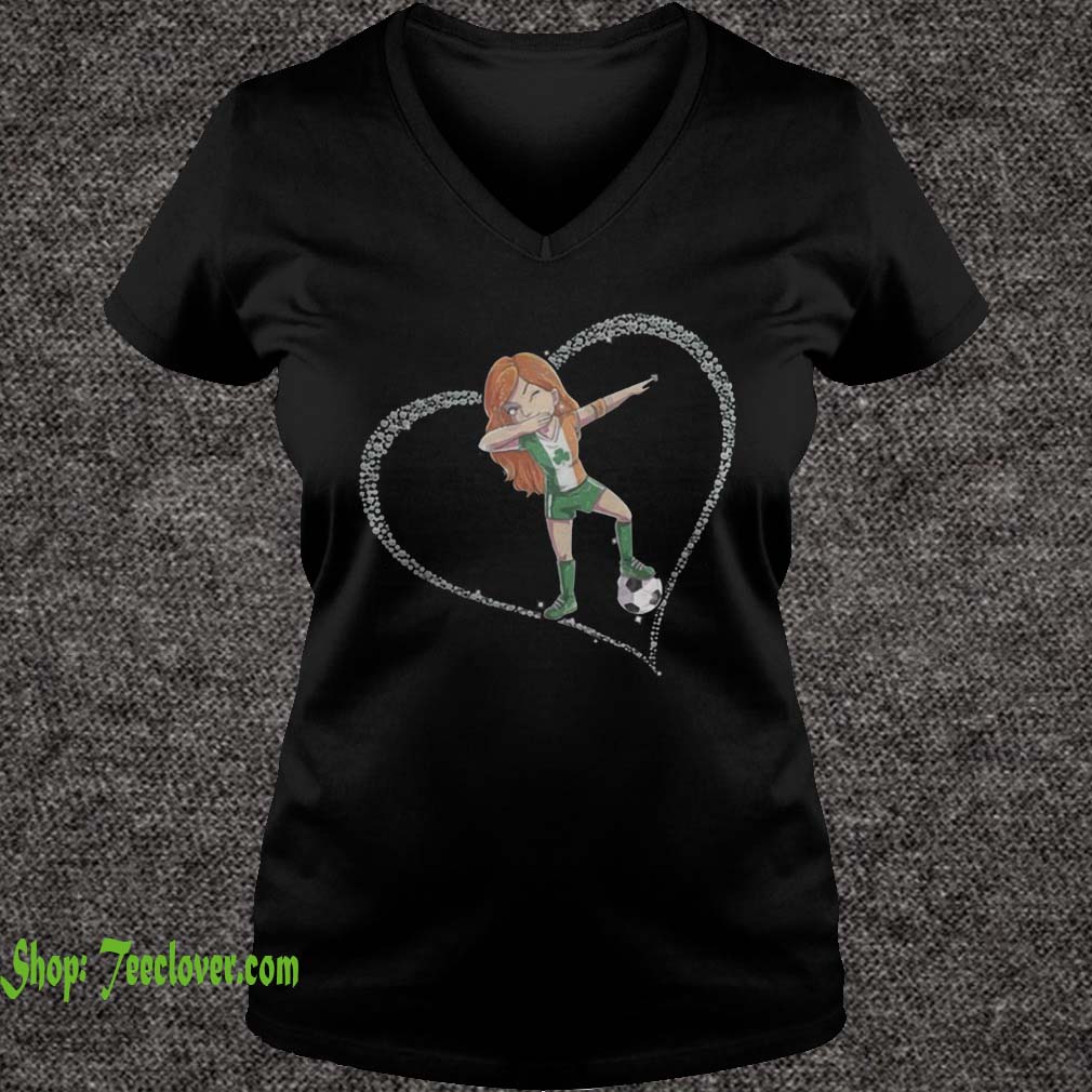 Soccer Irish Girl Dabbing Bling St Patrick's Day