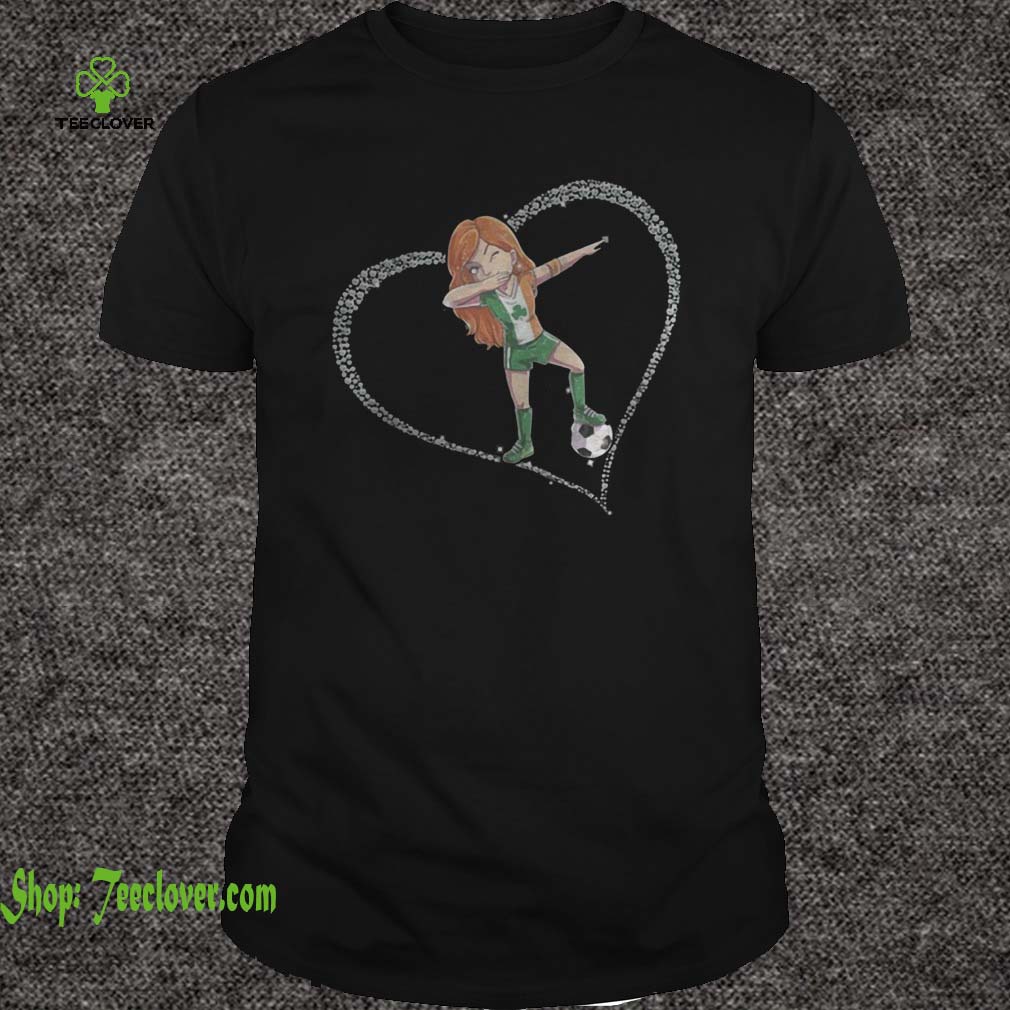 Soccer Irish Girl Dabbing Bling St Patrick's Day