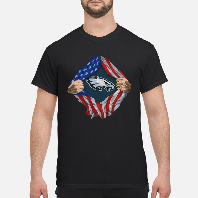 Philadelphia Eagles Torn American flag T Shirt 3