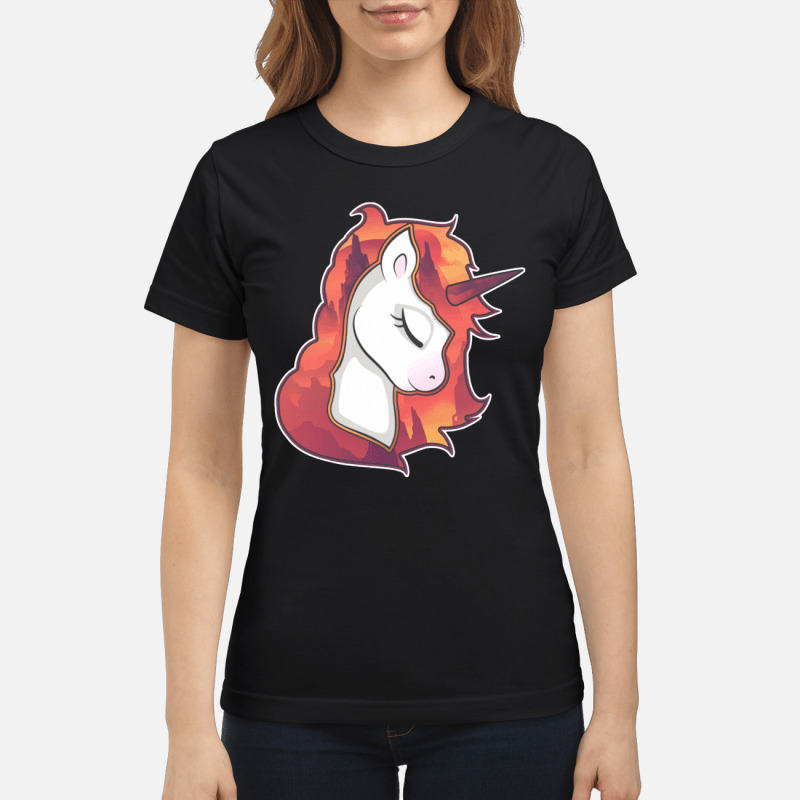 Unicorn Spirit Animal Sunrise Over The Trees Art Shirt 7