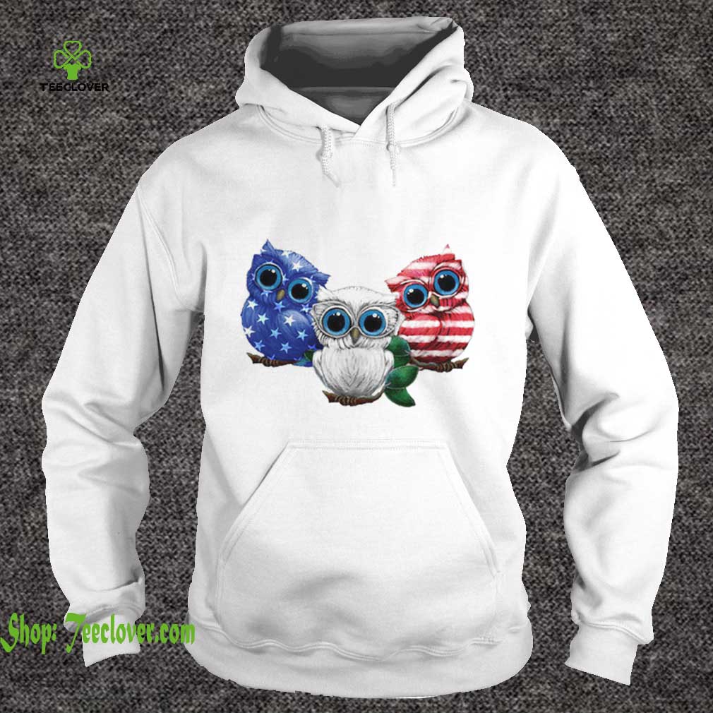 Red white and blue Owl American flag