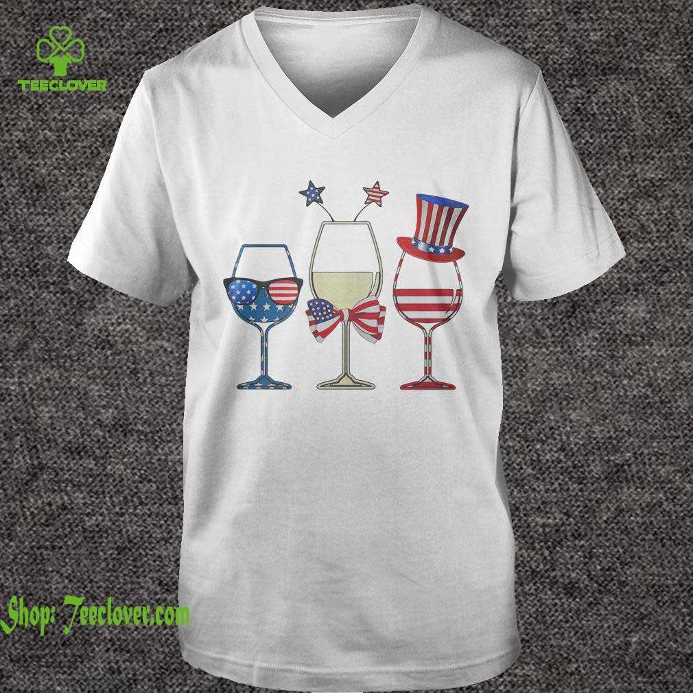 4th July Independence day holiday three glasses wine