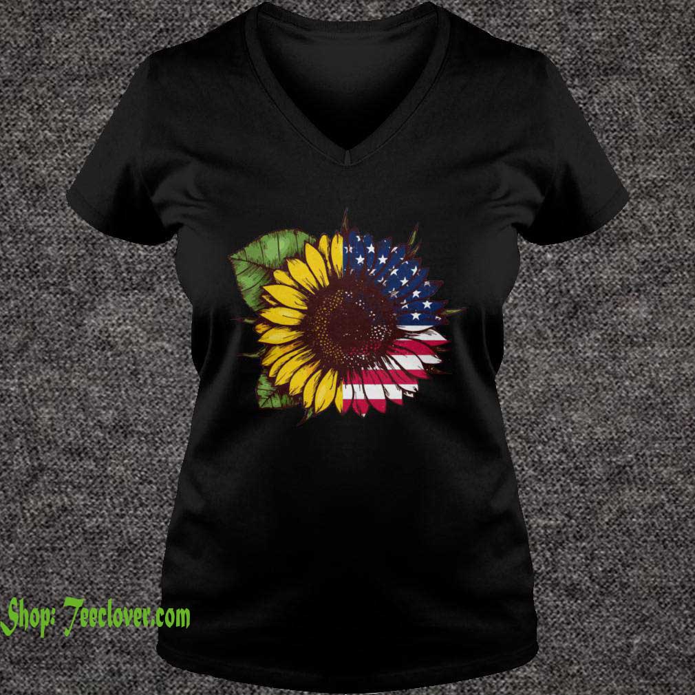 4th Of July Sunflower American Flag