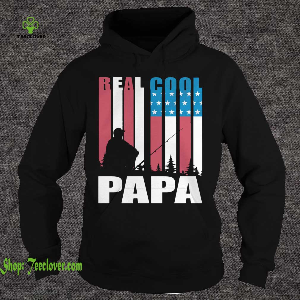 American Flag Real Cool Papa Fishing Lover T-