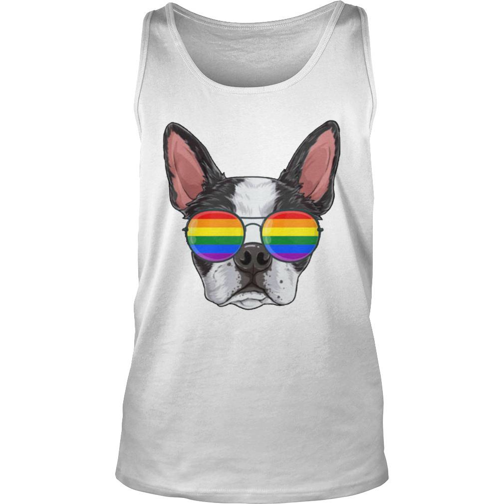 LGBT Boston Terrier Gay Pride Flag Sunglasses