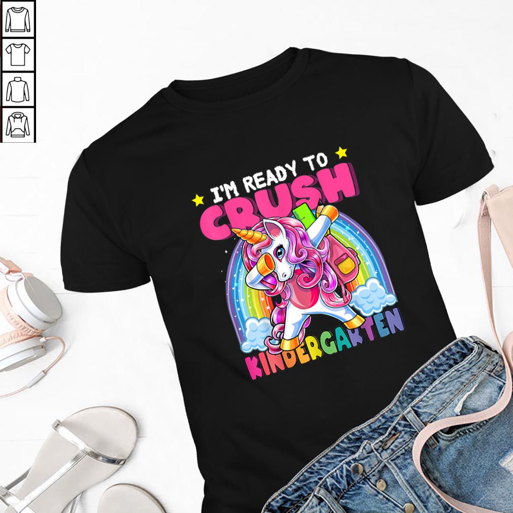 Hot Kindergarten Dabbing Unicorn Crush Ranibow shirt