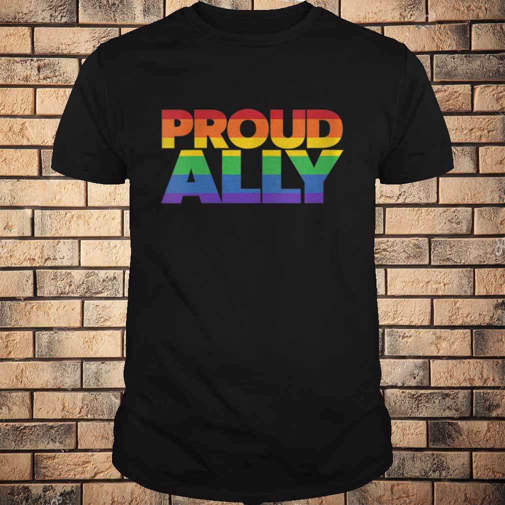 Womens Proud Ally Gay Pride LGBT Friends Proud Ally V-Neck