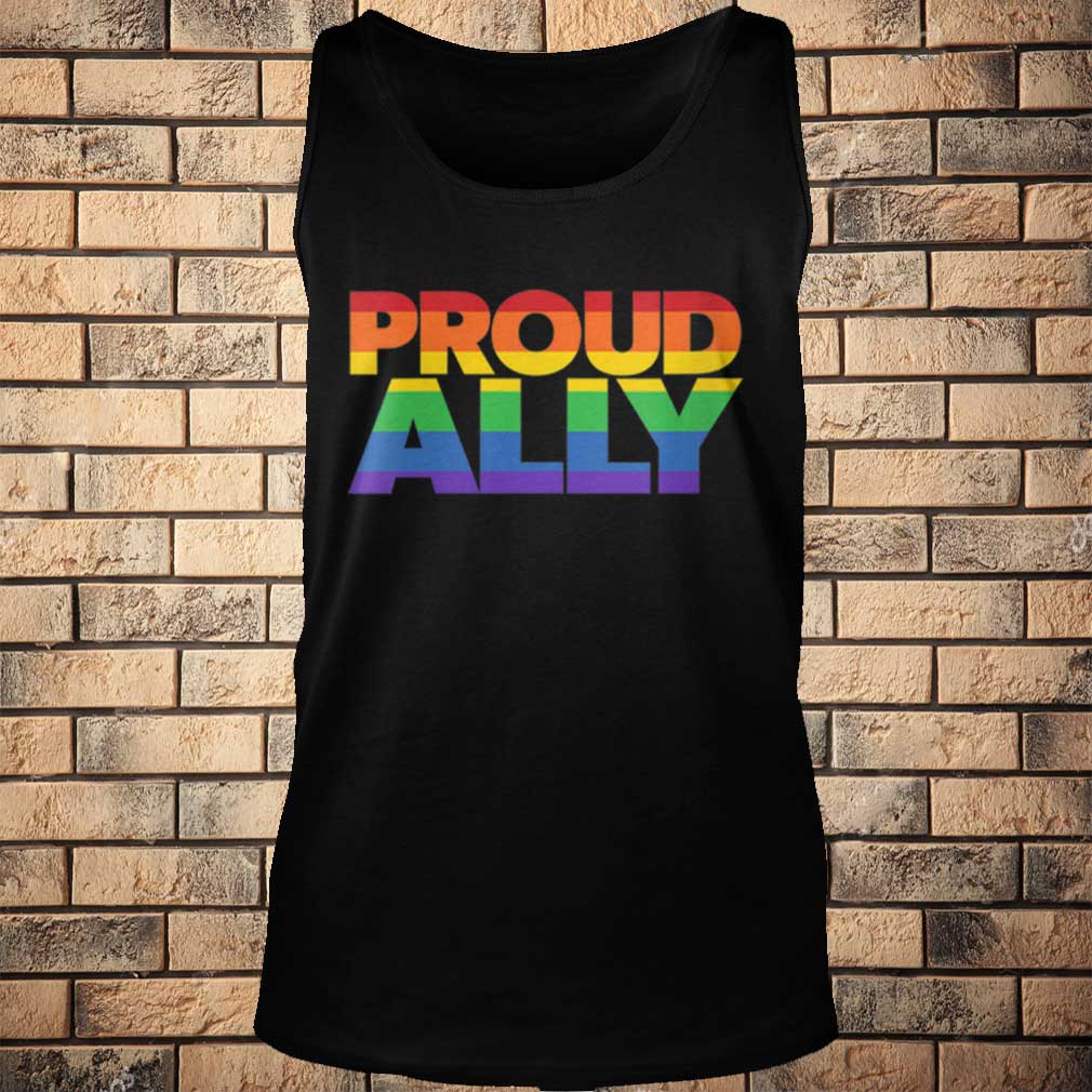 Womens Proud Ally Gay Pride LGBT Friends Proud Ally V-Neck
