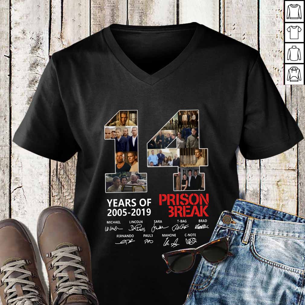 14 Years of Prison Break 2005-2019 signatures hoodie, sweater, longsleeve, shirt v-neck, t-shirt