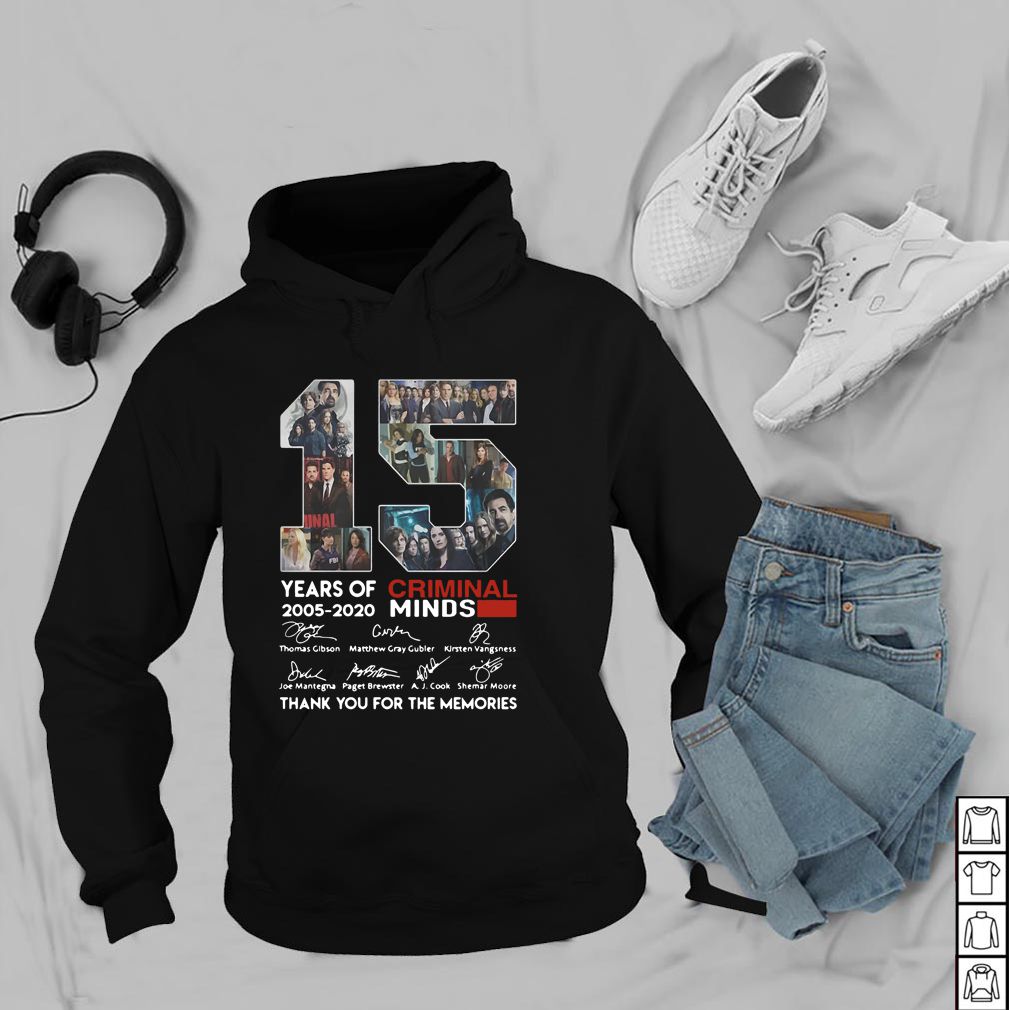 15 years of Criminal Minds 2005 2020 thank you for the memories hoodie, sweater, longsleeve, shirt v-neck, t-shirt