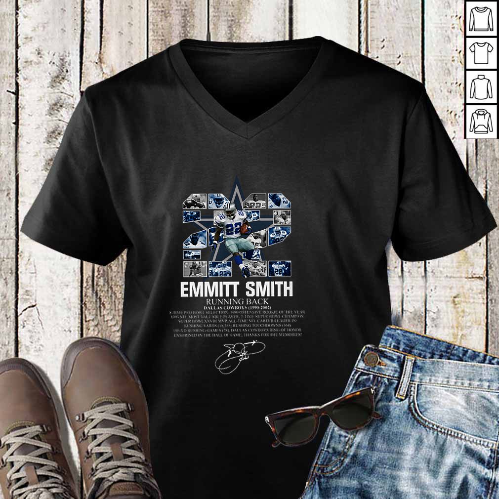 22 Emmitt Smith running back Dallas Cowboys 1990-2002 signature hoodie, sweater, longsleeve, shirt v-neck, t-shirt