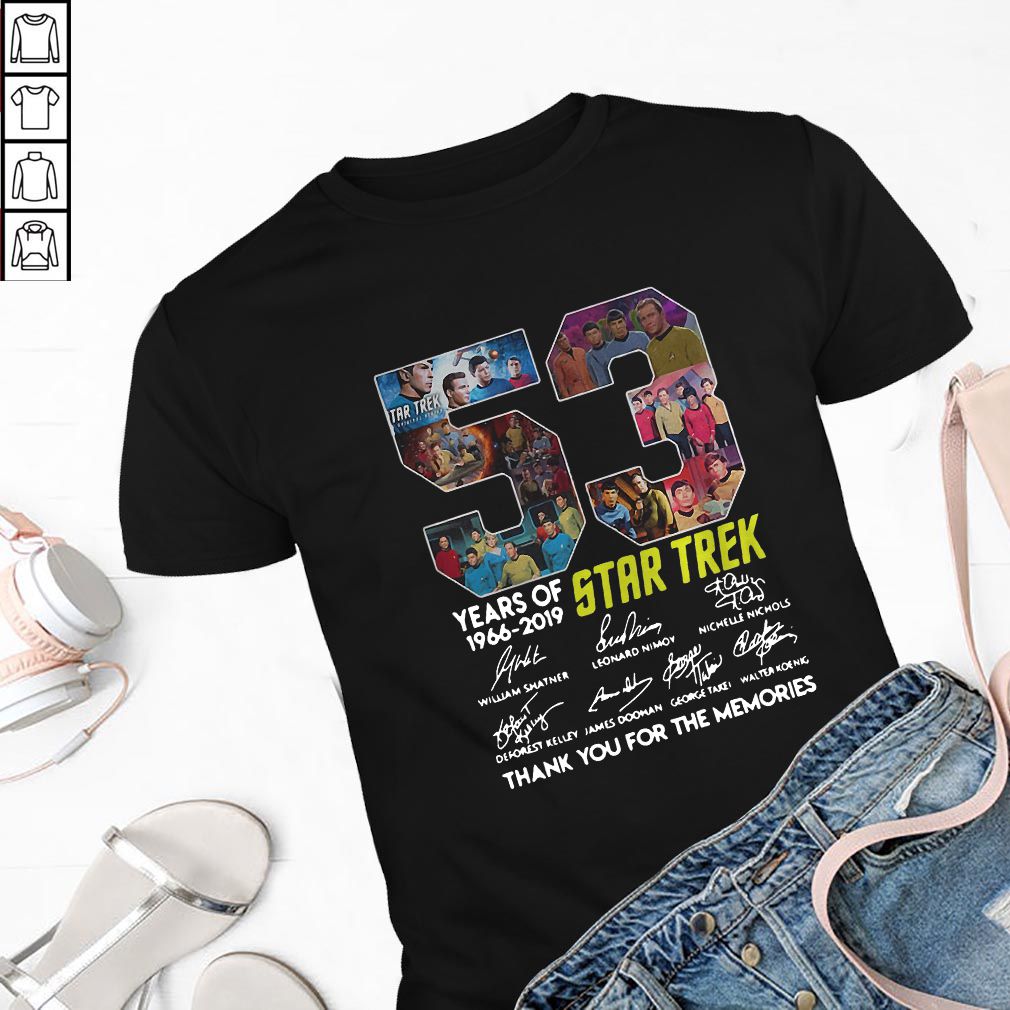 53 Years of Star Trek 1966-2019 thank you for the memories signatures shirt