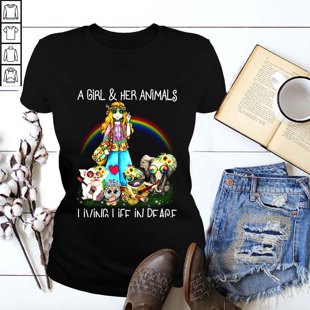 A Girl & her animals living life in peace T-Shirt