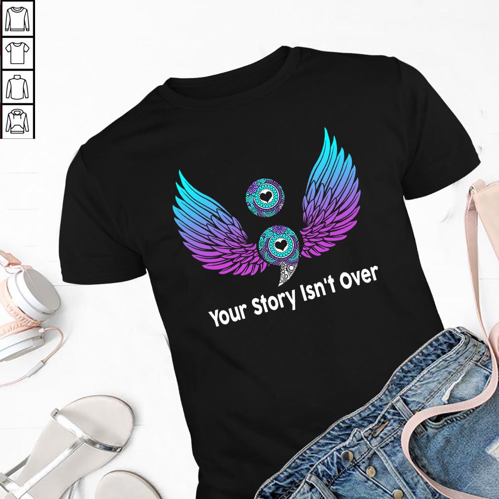 Birds Semicolon Gift Suicide Prevention Awareness T-Shirt