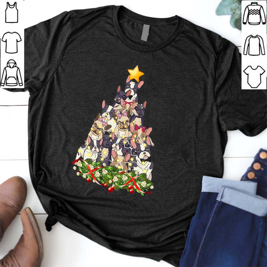 French Bulldog dog Christmas Light decor Xmas tree Pajamas T-Shirt T-Shirt