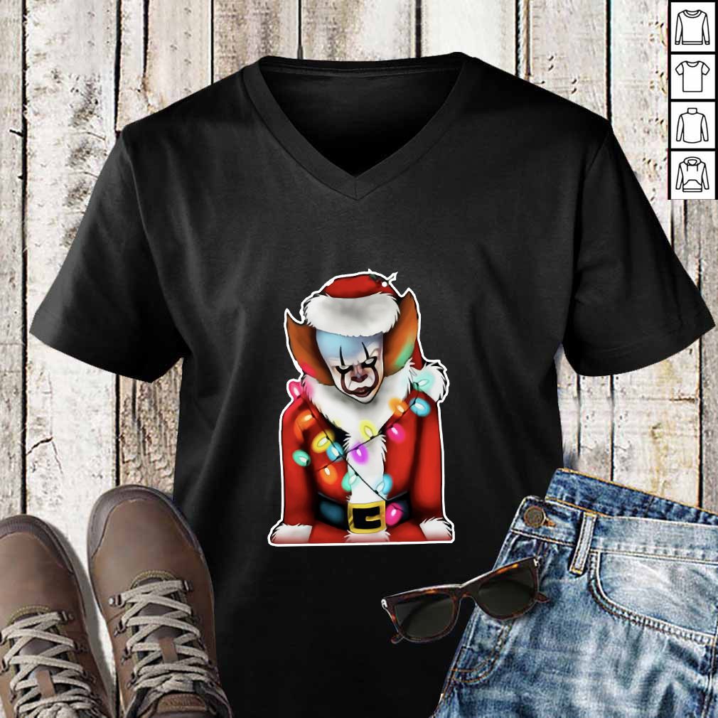 Funny Pennywise Santa Claus Christmas lights IT hoodie, sweater, longsleeve, shirt v-neck, t-shirt