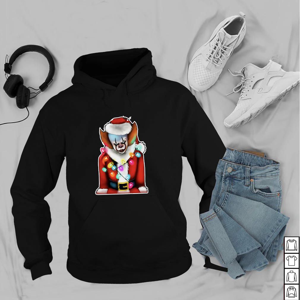 Funny Pennywise Santa Claus Christmas lights IT hoodie, sweater, longsleeve, shirt v-neck, t-shirt