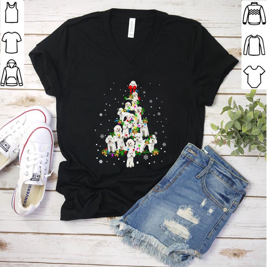 Miniature Poodles White-Christmas Tree T-Shirt
