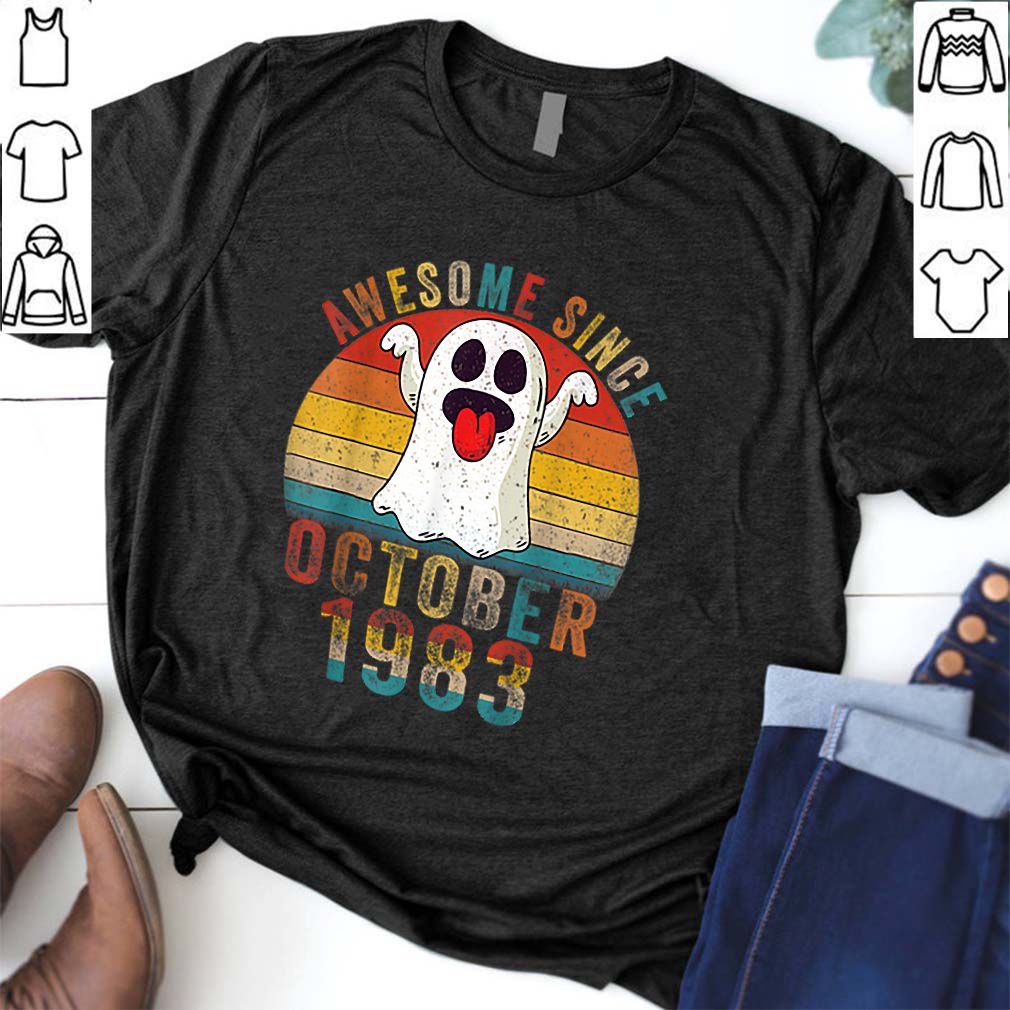 Official Awesome Since October 1983 Birthday Gift Boo Ghost Halloween hoodie, sweater, longsleeve, shirt v-neck, t-shirt