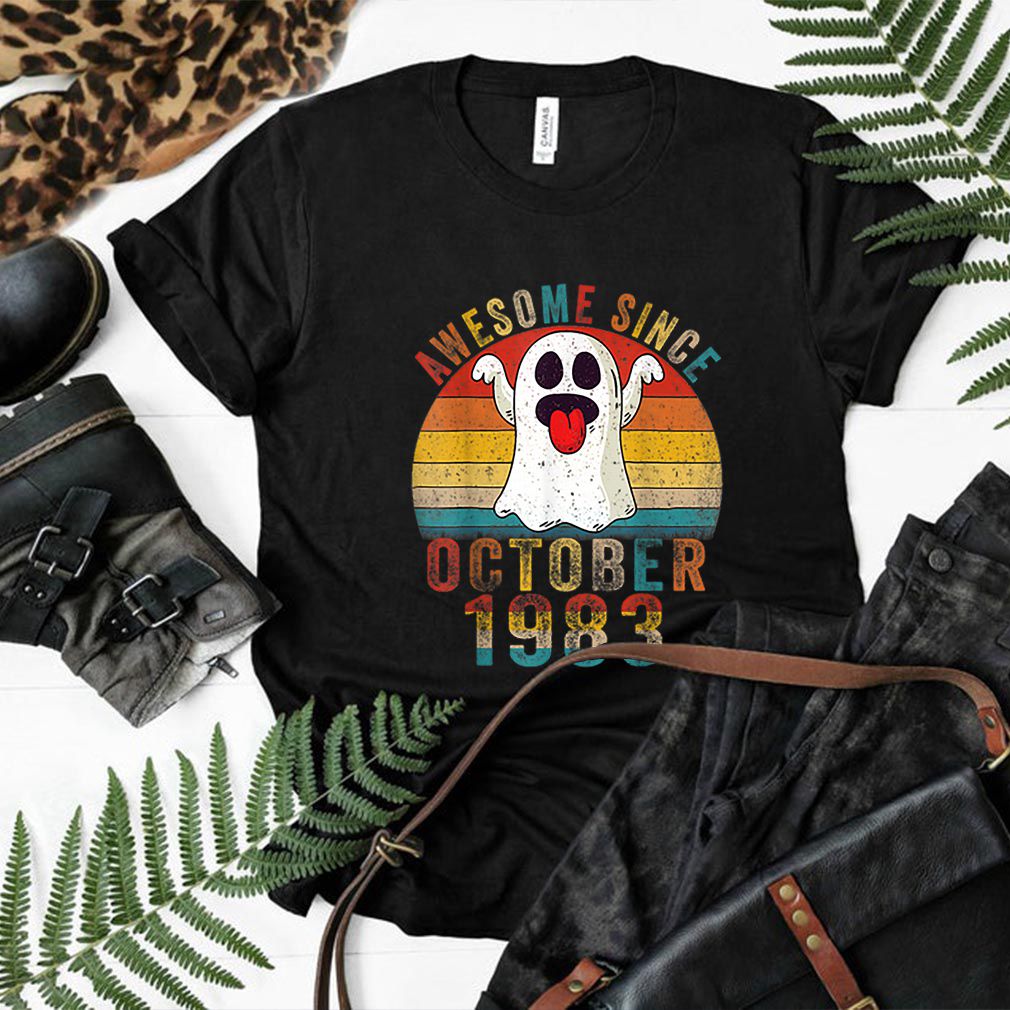 Official Awesome Since October 1983 Birthday Gift Boo Ghost Halloween hoodie, sweater, longsleeve, shirt v-neck, t-shirt