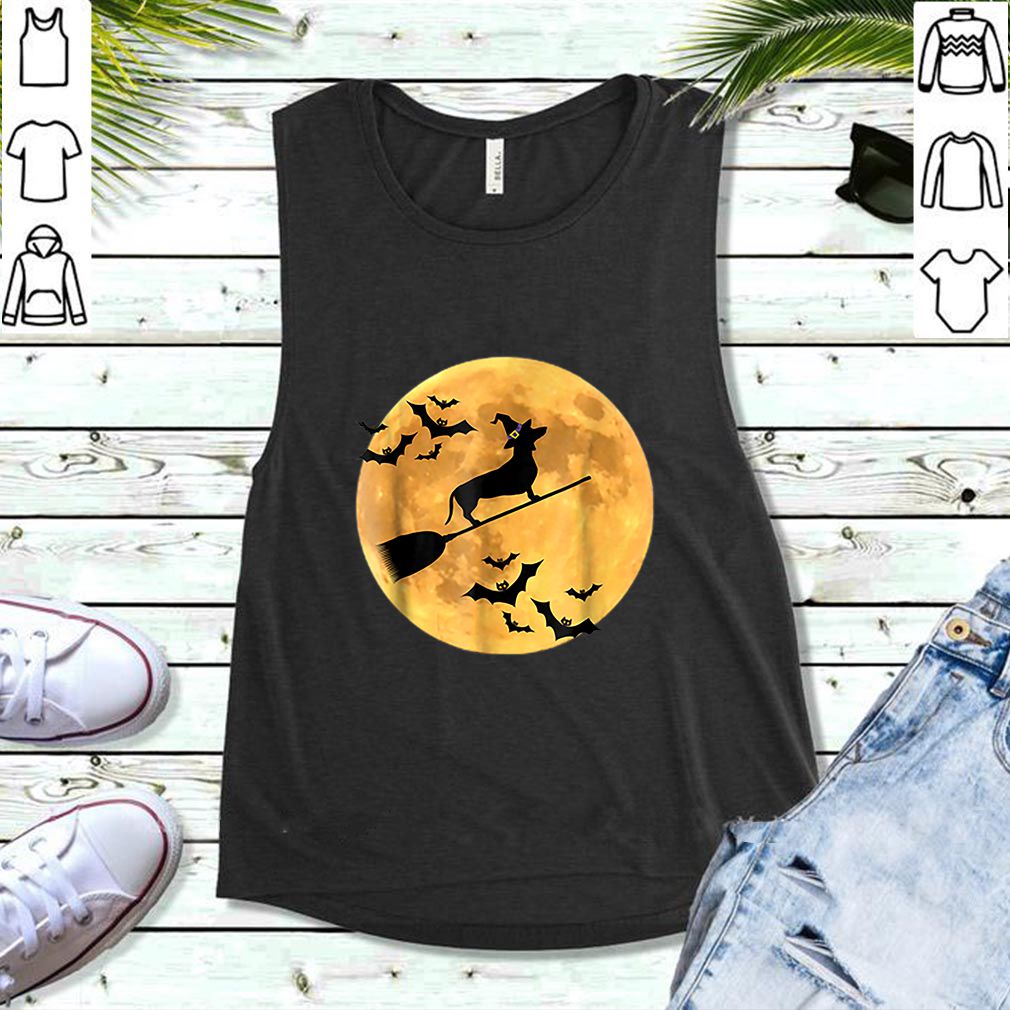 Official Dachshund Witch Dog Halloween Moon Broomstick Broom hoodie, sweater, longsleeve, shirt v-neck, t-shirt