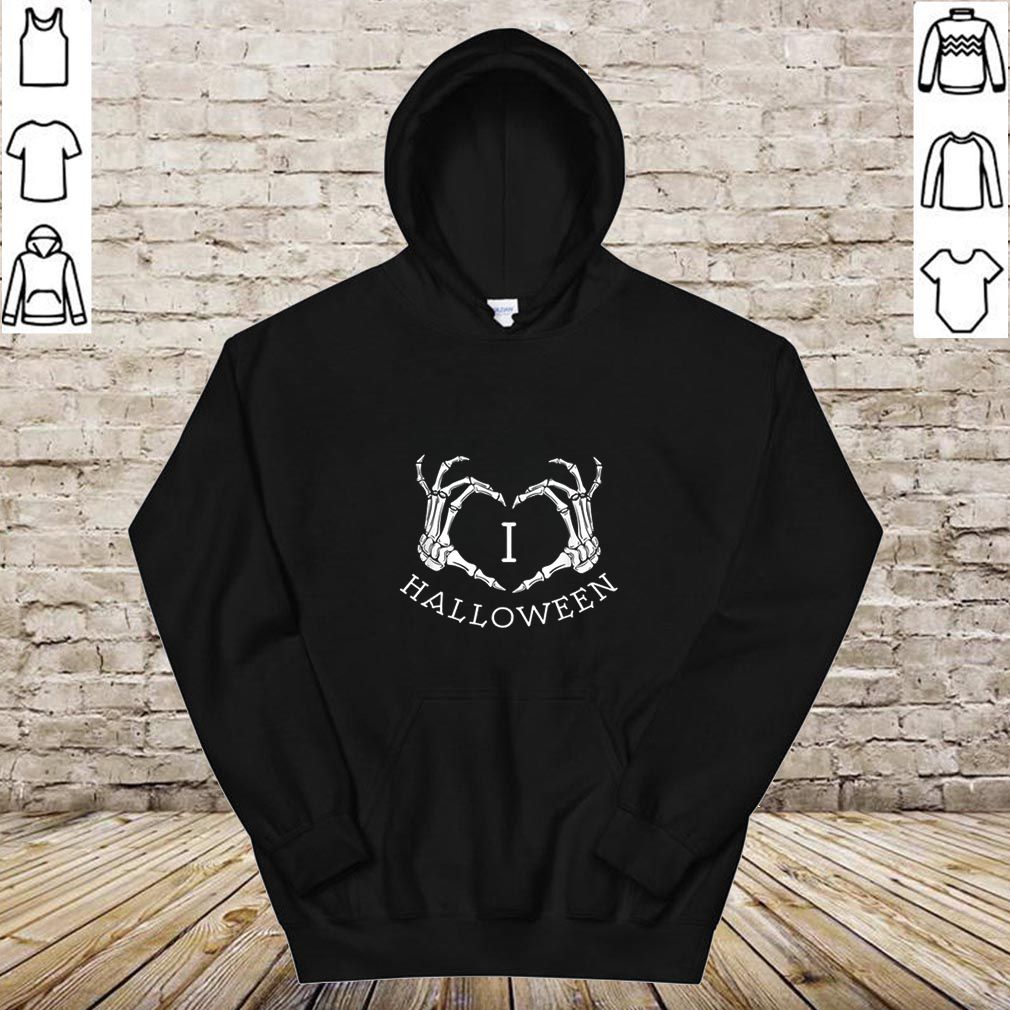 Official I love Halloween skeleton heart, October fall hoodie, sweater, longsleeve, shirt v-neck, t-shirt