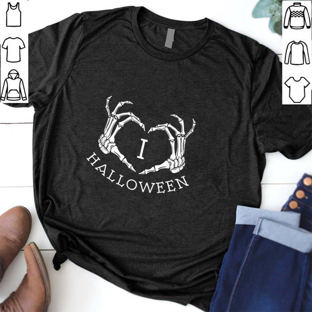 Official I love Halloween skeleton heart, October fall hoodie, sweater, longsleeve, shirt v-neck, t-shirt