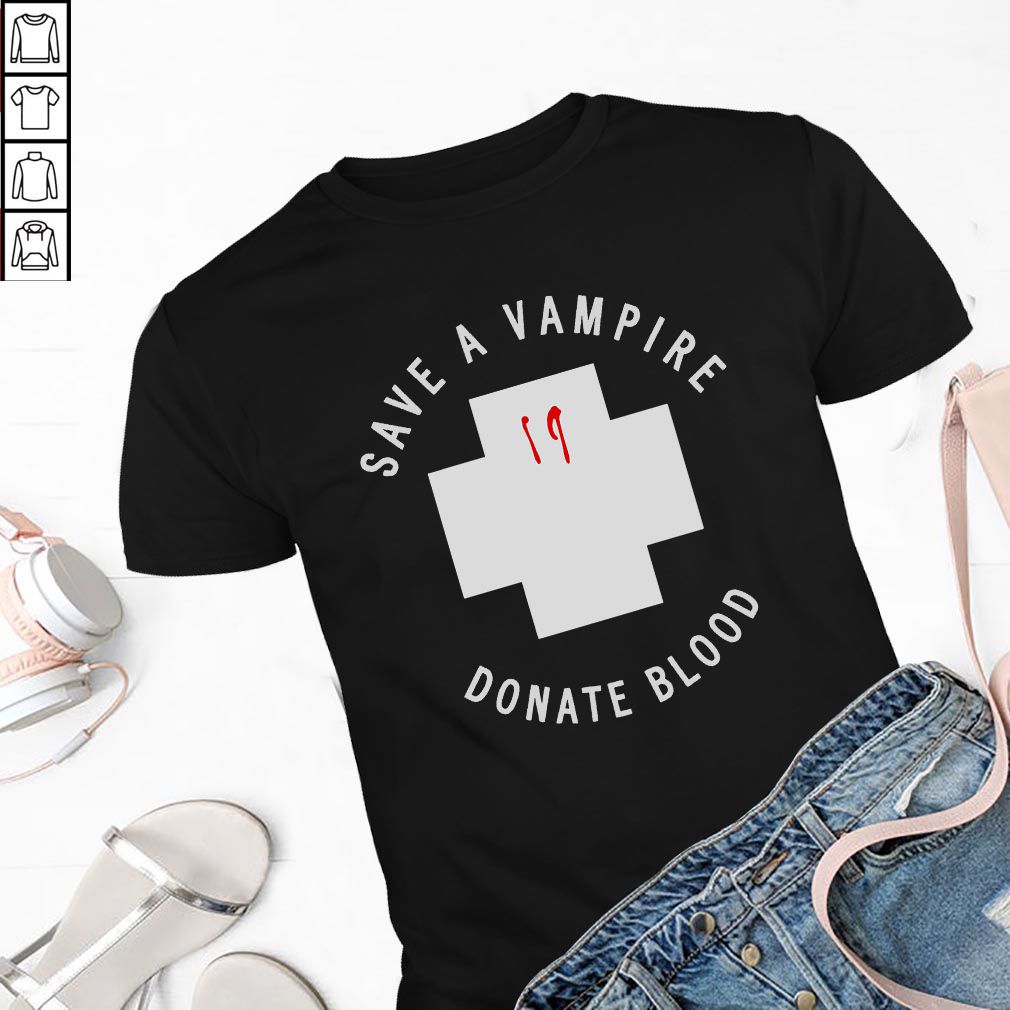 Original Save A Vampire Donate Blood Funny Halloween Shirt