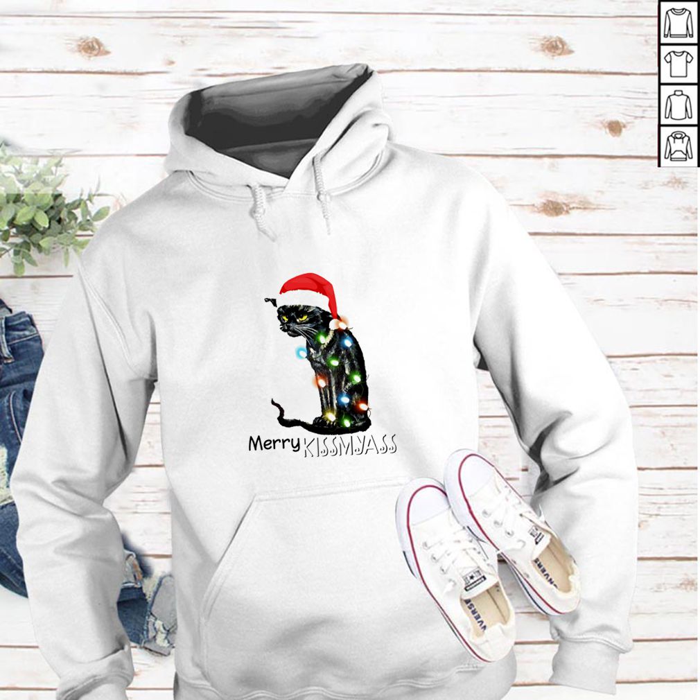 Santa black cat Merry Kissmyass hoodie, sweater, longsleeve, shirt v-neck, t-shirt