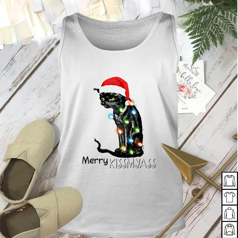 Santa black cat Merry Kissmyass hoodie, sweater, longsleeve, shirt v-neck, t-shirt