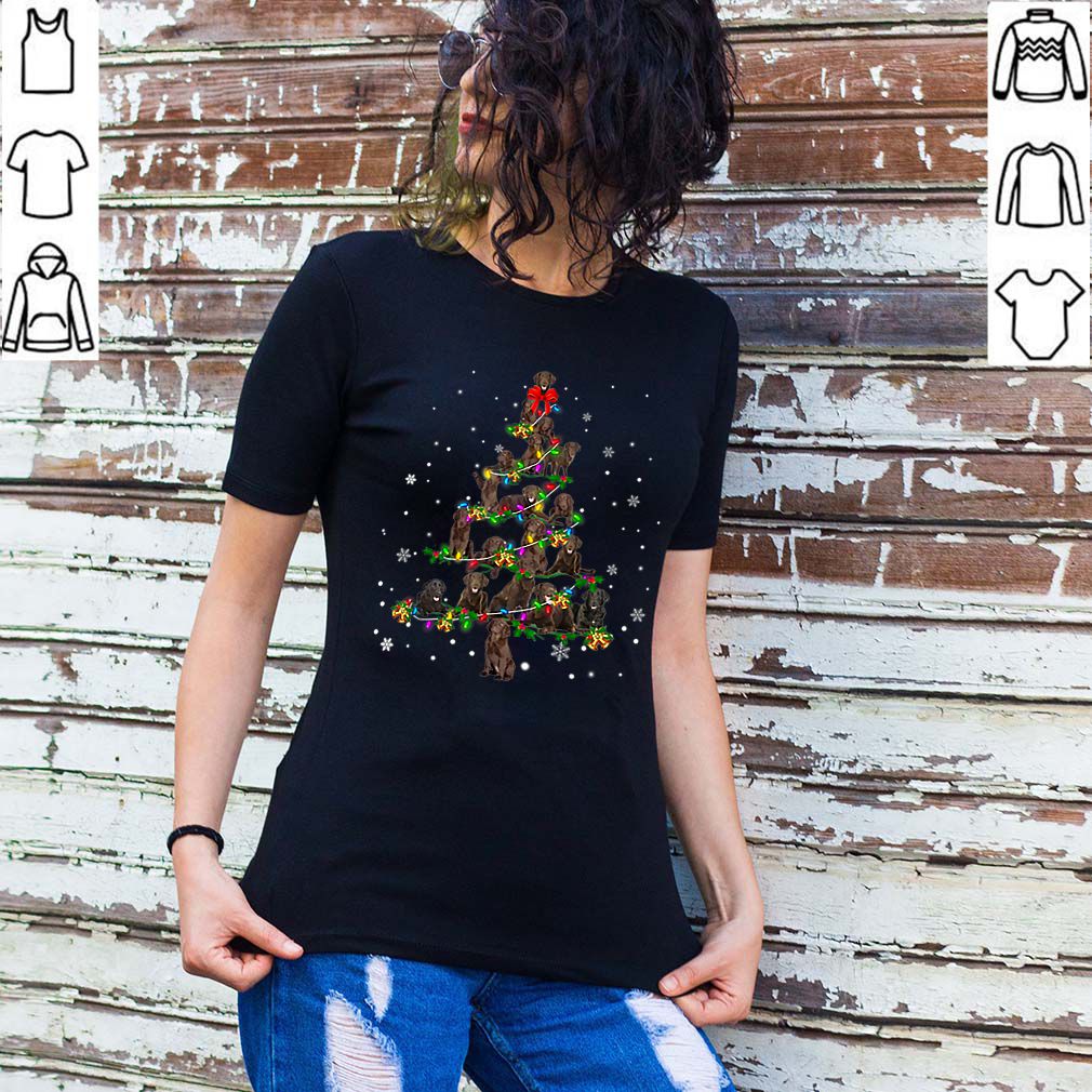 Awesome Cute Flat Coated Retriever dog Christmas Tree gift decor shirt