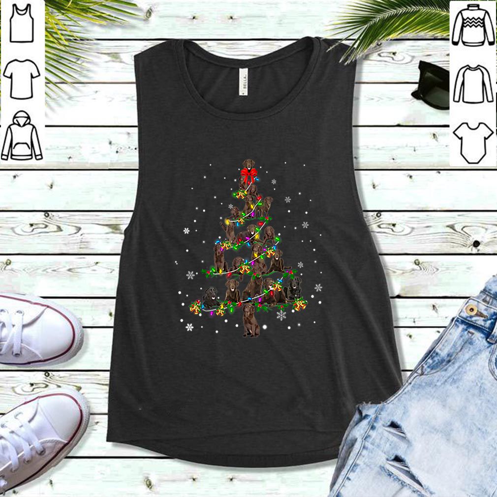 Awesome Cute Flat Coated Retriever dog Christmas Tree gift decor shirt