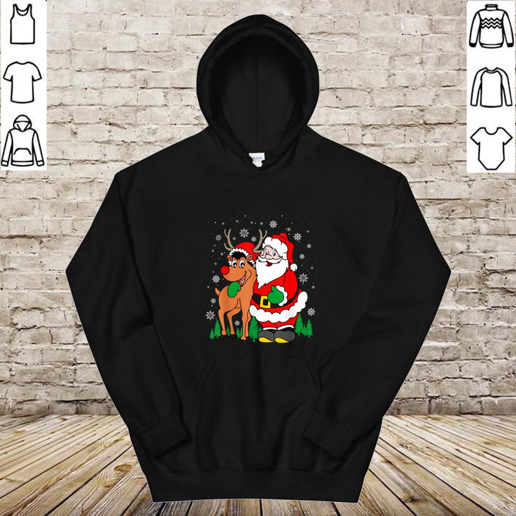 Beautiful Santa with Reindeer Funny Christmas Gift hoodie, sweater, longsleeve, shirt v-neck, t-shirt