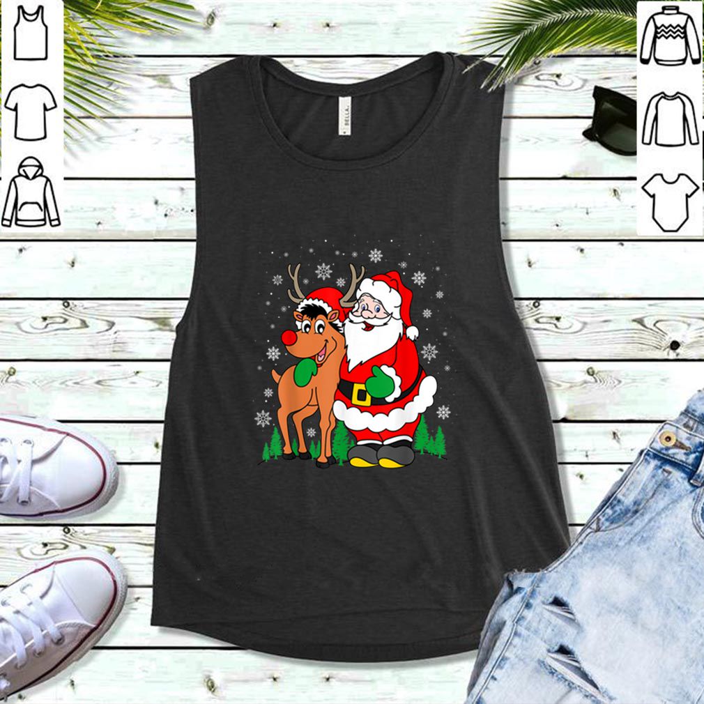 Beautiful Santa with Reindeer Funny Christmas Gift hoodie, sweater, longsleeve, shirt v-neck, t-shirt