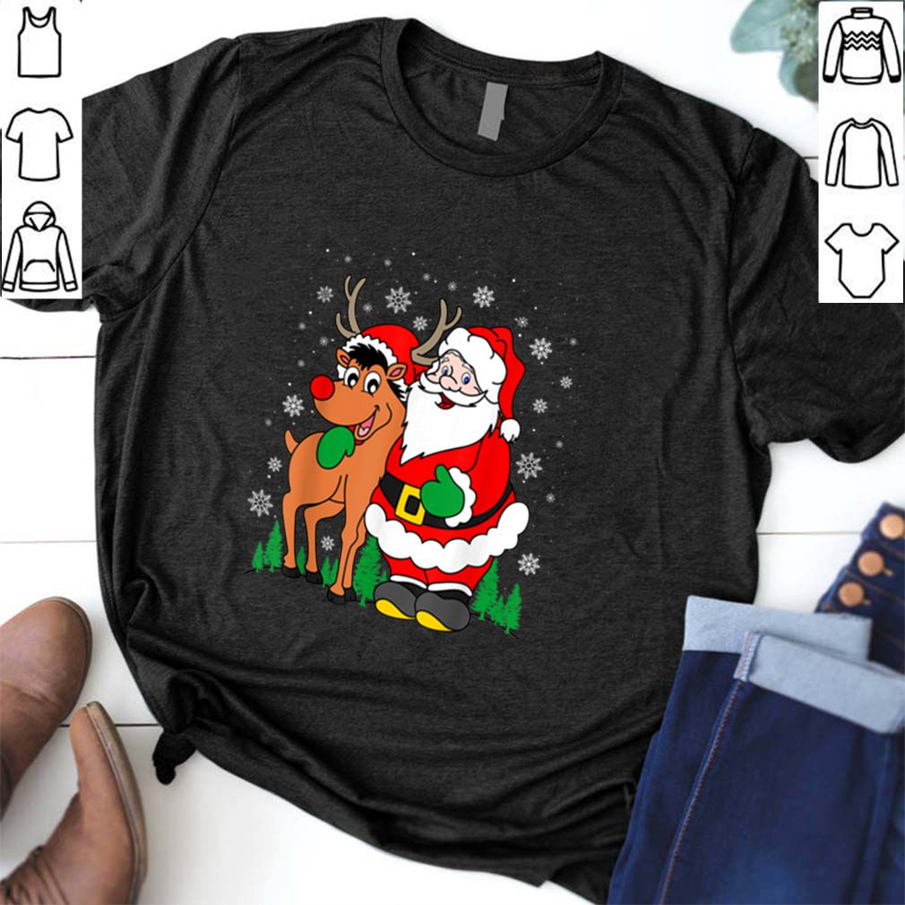 Beautiful Santa with Reindeer Funny Christmas Gift hoodie, sweater, longsleeve, shirt v-neck, t-shirt