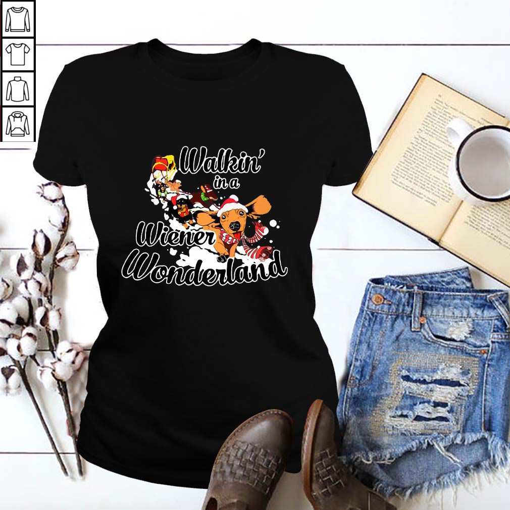 Dachshund Walkin’ In A Wiener Wonderland Christmas Shirt