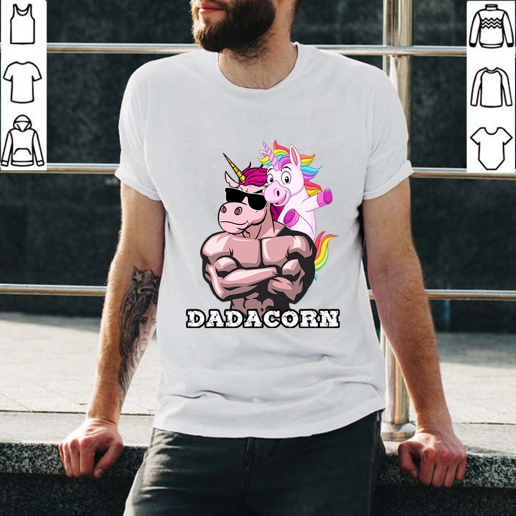 Dadacorn Unicorn Dad And Baby Christmas Papa Gift Funny T Shirt 2