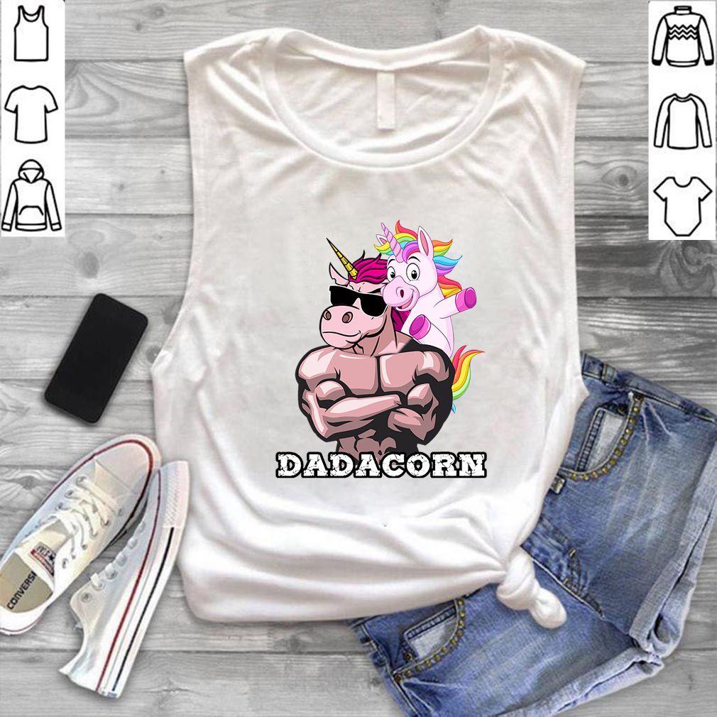 Dadacorn Unicorn Dad And Baby Christmas Papa Gift Funny T Shirt 5